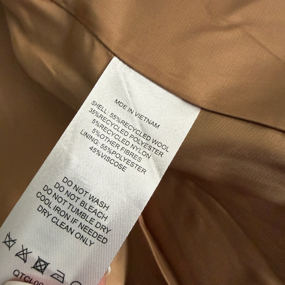 Quince Women’s  Italian Wool Stand Collar Blazer Warm Camel Outerwear M New - Picture 12 of 14